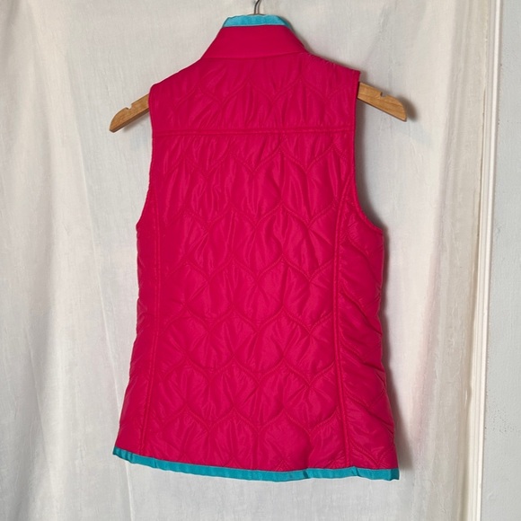 Vineyard Vines Pink Blue Quilted Down Puffer Vest Zip Up Cozy Outerwear | Sz XS - Picture 4 of 17